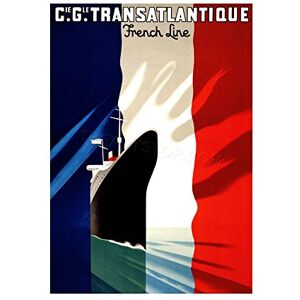 Wee Blue Coo Travel Transport Transatlantic Ship Liner France Flag Wall Art Print Wee Blue Coo Travel Transport Transatlantic Ship Liner France Flag Wall Art Print