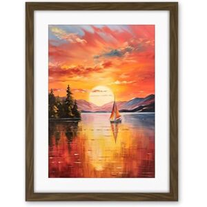 Artery8 Serene Lake Sunset Sailing Vibrant Oil Painting Sail Boat Lakeside Mountain Landscape Artwork Framed Wall Art Print 18X24 Inch Artery8 Serene Lake Sunset Sailing Vibrant Oil Painting Sail Boat Lakeside Mountain Landscape Artwork Framed Wall Art Print 18X24 Inch