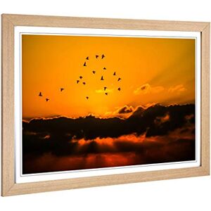Big Box Art Framed Print of Birds in The Sky Orange Sunset Design Wall Art Picture Home Decor for Kitchen, Living, Dining Room, Bedroom, Hallway, Office, Oak, A2 / 24.5x18 Inch / 62x45cm Big Box Art Framed Print of Birds in The Sky Orange Sunset Design Wall Art Picture Home Decor for Kitchen, Living, Dining Room, Bedroom, Hallway, Office, Oak, A2 / 24.5x18 Inch / 62x45cm
