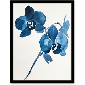 Artery8 Abstract Orchid Flower Bloom Blue Watercolour Living Room Artwork Framed Wall Art Print A4 Artery8 Abstract Orchid Flower Bloom Blue Watercolour Living Room Artwork Framed Wall Art Print A4