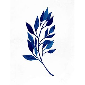 Wee Blue Coo Navy Blue Watercolour Leaves Unframed Art Print Poster Wall Decor 12X16 Inch Wee Blue Coo Navy Blue Watercolour Leaves Unframed Art Print Poster Wall Decor 12X16 Inch