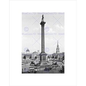 Wee Blue Coo TRAFALGAR SQUARE AND NATIONAL GALLERY LONDON OLD BW FRAMED ART PRINT B12X1241 Wee Blue Coo TRAFALGAR SQUARE AND NATIONAL GALLERY LONDON OLD BW FRAMED ART PRINT B12X1241