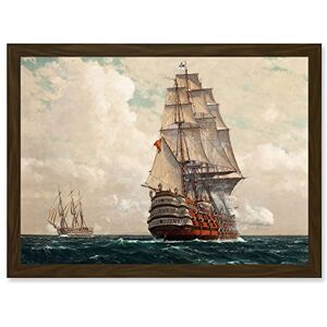 Artery8 Painting Seascape Naval Diemer Ship At Sea Men O War Passing Artwork Framed Wall Art Print A4 Artery8 Painting Seascape Naval Diemer Ship At Sea Men O War Passing Artwork Framed Wall Art Print A4