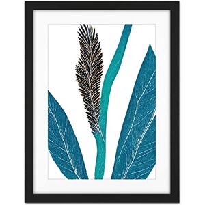 Doppelganger33 LTD Tropical Plant Abstract Pastel Feather Blue Teal Leaves Artwork Framed Wall Art Print 18X24 Inch Doppelganger33 LTD Tropical Plant Abstract Pastel Feather Blue Teal Leaves Artwork Framed Wall Art Print 18X24 Inch