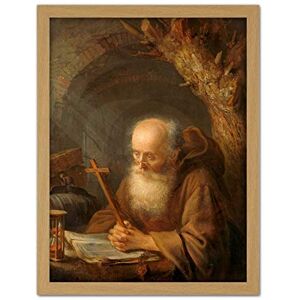 Artery8 Gerard Dou A Hermit Monk Painting Artwork Framed Wall Art Print 18X24 Inch Artery8 Gerard Dou A Hermit Monk Painting Artwork Framed Wall Art Print 18X24 Inch