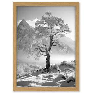 Artery8 Frozen Tree in Snowy Mountain Landscape Bright Black and White Photograph Winter Sunrise Crisp Morning Light Artwork Framed A3 Wall Art Print Artery8 Frozen Tree in Snowy Mountain Landscape Bright Black and White Photograph Winter Sunrise Crisp Morning Light Artwork Framed A3 Wall Art Print