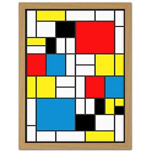 Wee Blue Coo Piet Mondrian Abstract Cubes Squares Artwork Framed Wall Art Print 18X24 Inch Wee Blue Coo Piet Mondrian Abstract Cubes Squares Artwork Framed Wall Art Print 18X24 Inch