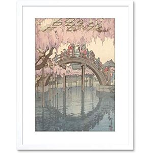 Wee Blue Coo Painting Japanese Garden Bridge Hiroshi Japan Framed Wall Art Print Wee Blue Coo Painting Japanese Garden Bridge Hiroshi Japan Framed Wall Art Print