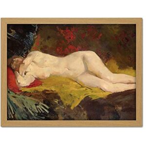Artery8 George Breitner Reclining Nude Painting Artwork Framed Wall Art Print 18X24 Inch Artery8 George Breitner Reclining Nude Painting Artwork Framed Wall Art Print 18X24 Inch