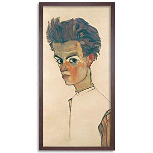 Fine Art Prints Egon Schiele Self Portrait With Striped Shirt Painting Long Framed Art Print Wall Poster 25x12 inch Fine Art Prints Egon Schiele Self Portrait With Striped Shirt Painting Long Framed Art Print Wall Poster 25x12 inch