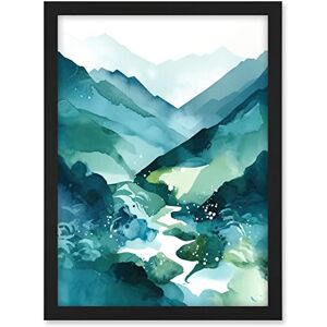 Artery8 River Trail in the Scottish Highlands Modern Landscape Watercolour Painting Artwork Framed A3 Wall Art Print Artery8 River Trail in the Scottish Highlands Modern Landscape Watercolour Painting Artwork Framed A3 Wall Art Print