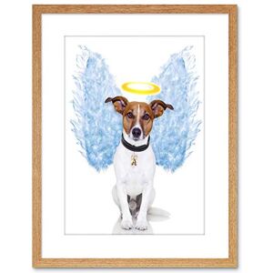 Wee Blue Coo Photo Angel Wings Jack Russell Dog Halo Art Print Framed Poster Wall Decor 9x7 inch Wee Blue Coo Photo Angel Wings Jack Russell Dog Halo Art Print Framed Poster Wall Decor 9x7 inch