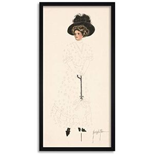 Artery8 Fidler Woman Parasol Dress Black Hat Drawing Framed Wall Art Print Long 25X12 Inch Artery8 Fidler Woman Parasol Dress Black Hat Drawing Framed Wall Art Print Long 25X12 Inch