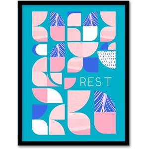 Wee Blue Coo Chill Pattern Rest Quote Affirmation Calm Teal Spa Artwork Framed Wall Art Print A4 Wee Blue Coo Chill Pattern Rest Quote Affirmation Calm Teal Spa Artwork Framed Wall Art Print A4