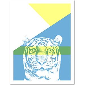 Wee Blue Coo Bold Animals Blue Tiger Large Framed Art Print Wall Poster 18x24 inch Wee Blue Coo Bold Animals Blue Tiger Large Framed Art Print Wall Poster 18x24 inch