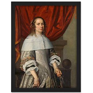 Artery8 Van Vliet Portrait Woman Grey Dress Painting Artwork Framed Wall Art Print 18X24 Inch Artery8 Van Vliet Portrait Woman Grey Dress Painting Artwork Framed Wall Art Print 18X24 Inch