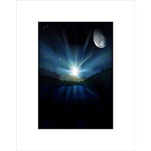 Wee Blue Coo PAINTING SURREAL SPACE SUN MOON PLANET STARS BLACK FRAMED ART PRINT B12X8415 Wee Blue Coo PAINTING SURREAL SPACE SUN MOON PLANET STARS BLACK FRAMED ART PRINT B12X8415