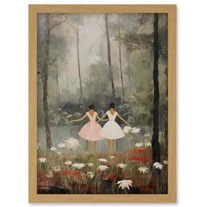 Artery8 Forest Ballet Oil Painting Kids Bedroom Ballerinas Gracefully Dancing by a Lake Artwork Framed A3 Wall Art Print Artery8 Forest Ballet Oil Painting Kids Bedroom Ballerinas Gracefully Dancing by a Lake Artwork Framed A3 Wall Art Print