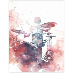 Artery8 Drummer Playing Drums Set Modern Watercolour Red Living Room Large Wall Art Poster Print Thick Paper 18X24 Inch Artery8 Drummer Playing Drums Set Modern Watercolour Red Living Room Large Wall Art Poster Print Thick Paper 18X24 Inch