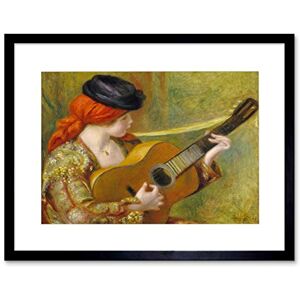 Wee Blue Coo Renoir French Young Spanish Woman Guitar Framed Wall Art Print Wee Blue Coo Renoir French Young Spanish Woman Guitar Framed Wall Art Print
