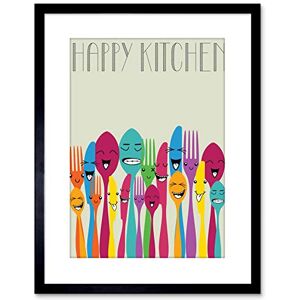 Wee Blue Coo Happy Colourful Cutlery Kitchen Food Photo Framed Wall Art Print Wee Blue Coo Happy Colourful Cutlery Kitchen Food Photo Framed Wall Art Print