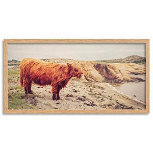 Wee Blue Coo Highland Coo Cow Scotland Long Panel Framed Wall Art Print Wee Blue Coo Highland Coo Cow Scotland Long Panel Framed Wall Art Print