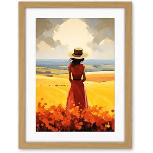 Artery8 Golden Countryside by the Sea Oil Painting Woman Looking over Horizon in Coastal Farmland Landscape Artwork Framed Wall Art Print 18X24 Inch Artery8 Golden Countryside by the Sea Oil Painting Woman Looking over Horizon in Coastal Farmland Landscape Artwork Framed Wall Art Print 18X24 Inch