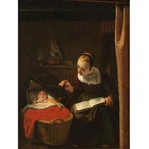 Artery8 Nicolaes Maes Young Woman Cradle Child Painting Large Wall Art Poster Print Thick Paper 18X24 Inch Artery8 Nicolaes Maes Young Woman Cradle Child Painting Large Wall Art Poster Print Thick Paper 18X24 Inch