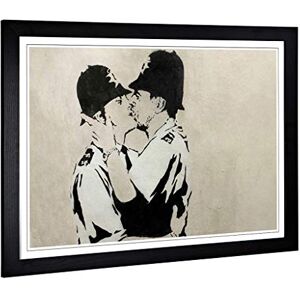 Big Box Art Framed Print of Banksy Kissing Police Policeman Graffiti Design Wall Art Picture Home Decor for Kitchen, Living Room, Bedroom, Hallway, Black, A2 / 24.5x18 Inch / 62x45cm Big Box Art Framed Print of Banksy Kissing Police Policeman Graffiti Design Wall Art Picture Home Decor for Kitchen, Living Room, Bedroom, Hallway, Black, A2 / 24.5x18 Inch / 62x45cm