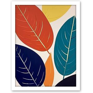 Artery8 Henri Matisse Style Leaves Linocut Painting Blue Yellow Orange Botanical Boho Leaf Artwork Framed Wall Art Print 18X24 Inch Artery8 Henri Matisse Style Leaves Linocut Painting Blue Yellow Orange Botanical Boho Leaf Artwork Framed Wall Art Print 18X24 Inch