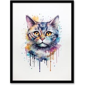 Artery8 British Shorthair Cat Lovers Gift Watercolour Pet Portrait Painting Artwork Artwork Framed Wall Art Print A4 Artery8 British Shorthair Cat Lovers Gift Watercolour Pet Portrait Painting Artwork Artwork Framed Wall Art Print A4