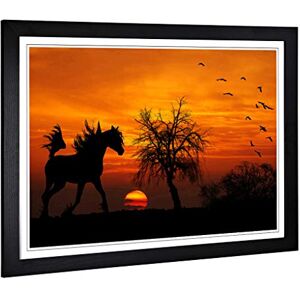 Big Box Art Framed Print of Wild Horse Sunset Birds Design Wall Art Picture Home Decor for Kitchen, Living, Dining Room, Bedroom, Hallway, Office, Black, A2 / 24.5x18 Inch / 62x45cm Big Box Art Framed Print of Wild Horse Sunset Birds Design Wall Art Picture Home Decor for Kitchen, Living, Dining Room, Bedroom, Hallway, Office, Black, A2 / 24.5x18 Inch / 62x45cm