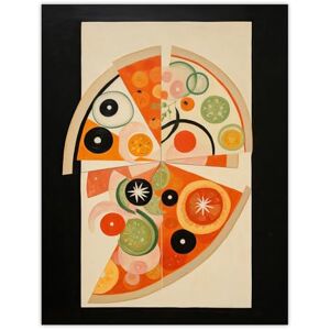Wee Blue Coo Margherita With Extra Olives Kandinsky Inspired Abstract Pizza with Vegetables Orange Green Painting Extra Large XL Wall Art Poster Print Wee Blue Coo Margherita With Extra Olives Kandinsky Inspired Abstract Pizza with Vegetables Orange Green Painting Extra Large XL Wall Art Poster Print