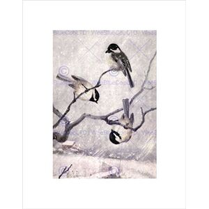 Wee Blue Coo Painting Animal Chickadee Birds Winter Horsfall Wall Art Print Wee Blue Coo Painting Animal Chickadee Birds Winter Horsfall Wall Art Print