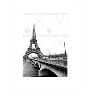 Wee Blue Coo Landmark Eiffel Tower Paris France Misty Black White Wall Art Print Wee Blue Coo Landmark Eiffel Tower Paris France Misty Black White Wall Art Print