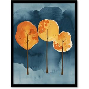 Artery8 Abstract Autumn Trees Orange Blue Watercolour Living Room Artwork Framed Wall Art Print 18X24 Inch Artery8 Abstract Autumn Trees Orange Blue Watercolour Living Room Artwork Framed Wall Art Print 18X24 Inch
