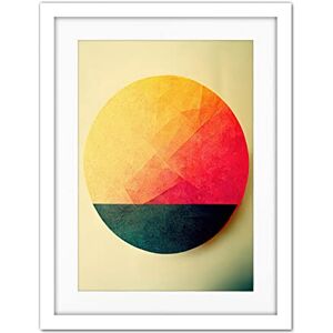 Doppelganger33 LTD Minimalist Geometric Textured Sun Illustration Warm Yellow Orange Red Artwork Framed Wall Art Print 18X24 Inch Doppelganger33 LTD Minimalist Geometric Textured Sun Illustration Warm Yellow Orange Red Artwork Framed Wall Art Print 18X24 Inch