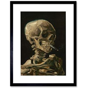 Wee Blue Coo Van Gogh Head Skeleton Burning Cigarette Artwork Framed Wall Art Print 12X16 Inch Wee Blue Coo Van Gogh Head Skeleton Burning Cigarette Artwork Framed Wall Art Print 12X16 Inch