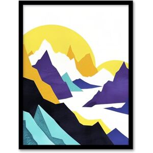 Artery8 Alps Mountain Range Vibrant Abstract Geometric Living Room Artwork Framed Wall Art Print A4 Artery8 Alps Mountain Range Vibrant Abstract Geometric Living Room Artwork Framed Wall Art Print A4