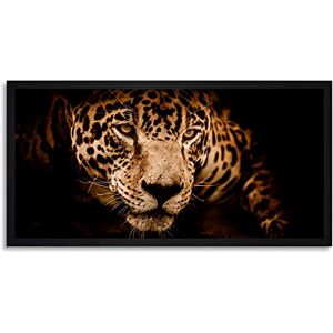 Wee Blue Coo Jaguar Head Face Big Cat Long Panel Framed Wall Art Print Wee Blue Coo Jaguar Head Face Big Cat Long Panel Framed Wall Art Print