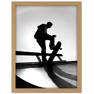 Wee Blue Coo Skateboarding Skater Ramp Silhouette Artwork Framed Wall Art Print 18X24 Inch Wee Blue Coo Skateboarding Skater Ramp Silhouette Artwork Framed Wall Art Print 18X24 Inch