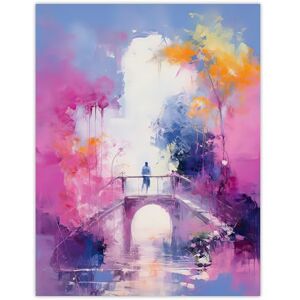 Artery8 Bridge of Dreams Abstract Oil Painting Pink Blue Orange Conceptual Artwork River in Colourful Fantasy Landscape Extra Large XL Wall Art Poster Print Artery8 Bridge of Dreams Abstract Oil Painting Pink Blue Orange Conceptual Artwork River in Colourful Fantasy Landscape Extra Large XL Wall Art Poster Print