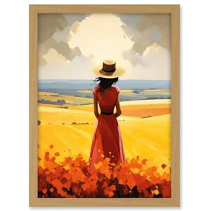 Artery8 Golden Countryside by the Sea Oil Painting Woman Looking over Horizon in Coastal Farmland Landscape Artwork Framed A3 Wall Art Print Artery8 Golden Countryside by the Sea Oil Painting Woman Looking over Horizon in Coastal Farmland Landscape Artwork Framed A3 Wall Art Print