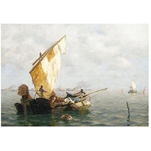 Wee Blue Coo Painting Seascape Maritime Dill Venetian Fishermen Wall Art Print Wee Blue Coo Painting Seascape Maritime Dill Venetian Fishermen Wall Art Print