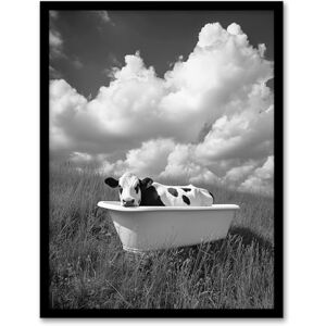 Artery8 Cow In Bathtub in a Field Black White Surreal Bathroom Toilet Artwork Framed Wall Art Print A4 Artery8 Cow In Bathtub in a Field Black White Surreal Bathroom Toilet Artwork Framed Wall Art Print A4