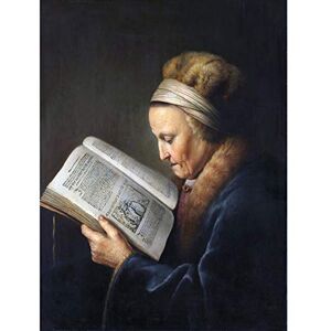 Artery8 Gerard Dou Old Woman Reading Painting Art Print Canvas Premium Wall Decor Poster Mural Artery8 Gerard Dou Old Woman Reading Painting Art Print Canvas Premium Wall Decor Poster Mural