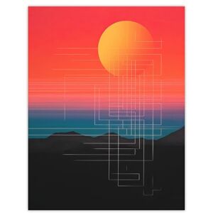 Wee Blue Coo Sunset Modern Digital Abstract Mountain Landscape Colour Gradient Painting Large Wall Art Poster Print Thick Paper 18X24 Inch Wee Blue Coo Sunset Modern Digital Abstract Mountain Landscape Colour Gradient Painting Large Wall Art Poster Print Thick Paper 18X24 Inch