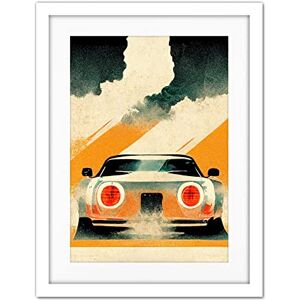 Doppelganger33 LTD Japanese Sports Car Vintage Vector Yellow Silver Black Artwork Framed Wall Art Print 18X24 inch Doppelganger33 LTD Japanese Sports Car Vintage Vector Yellow Silver Black Artwork Framed Wall Art Print 18X24 inch