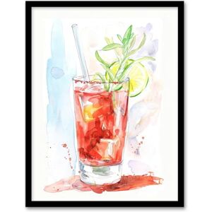 Artery8 Bloody Mary Cocktail Drink Watercolour Simple Kitchen Artwork Framed Wall Art Print A4 Artery8 Bloody Mary Cocktail Drink Watercolour Simple Kitchen Artwork Framed Wall Art Print A4