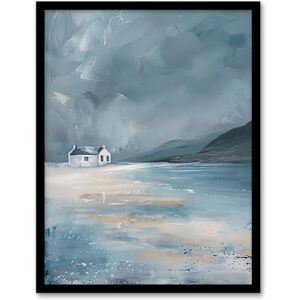 Artery8 Classic Scottish Cottage on Coast Oil Painting Living Room Artwork Framed Wall Art Print A4 Artery8 Classic Scottish Cottage on Coast Oil Painting Living Room Artwork Framed Wall Art Print A4